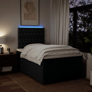 Κρεβάτι Boxspring με Στρώμα Μαύρο 120x190 εκ. Υφασμάτινο - Pakobazaar
