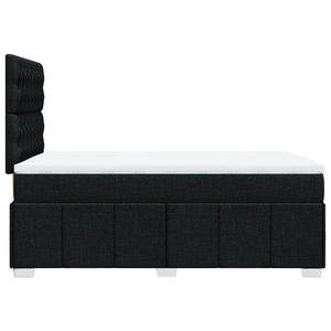 Κρεβάτι Boxspring με Στρώμα Μαύρο 120x190 εκ. Υφασμάτινο - Pakobazaar