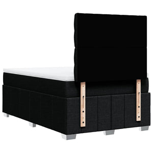 Κρεβάτι Boxspring με Στρώμα Μαύρο 120x190 εκ. Υφασμάτινο - Pakobazaar