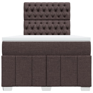 Κρεβάτι Boxspring με Στρώμα Σκούρο Καφέ 120x190 εκ Υφασμάτινο - Pakobazaar