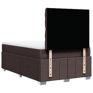 Κρεβάτι Boxspring με Στρώμα Σκούρο Καφέ 120x190 εκ Υφασμάτινο - Pakobazaar