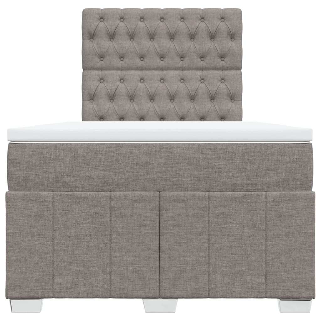 Κρεβάτι Boxspring με Στρώμα Taupe 120x190 εκ. Υφασμάτινο - Pakobazaar