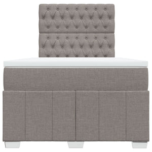 Κρεβάτι Boxspring με Στρώμα Taupe 120x190 εκ. Υφασμάτινο - Pakobazaar