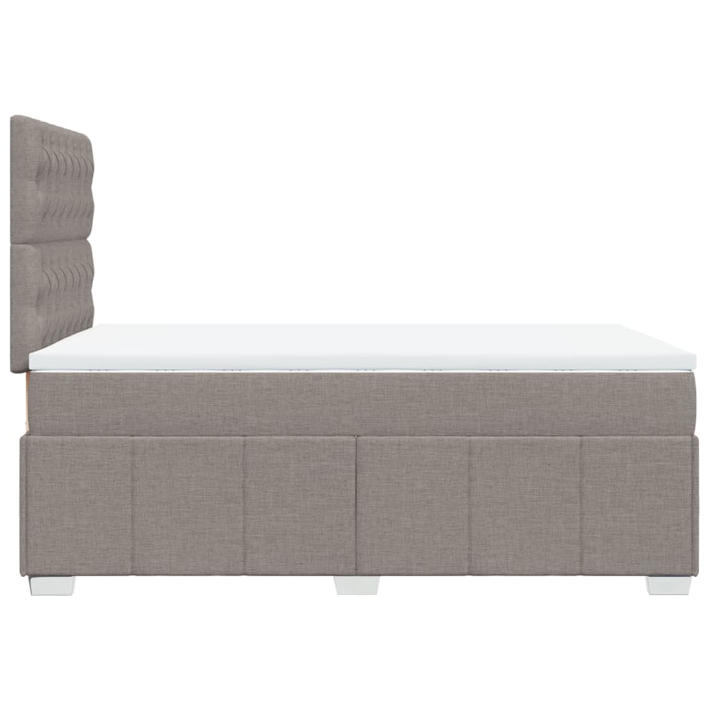 Κρεβάτι Boxspring με Στρώμα Taupe 120x190 εκ. Υφασμάτινο - Pakobazaar