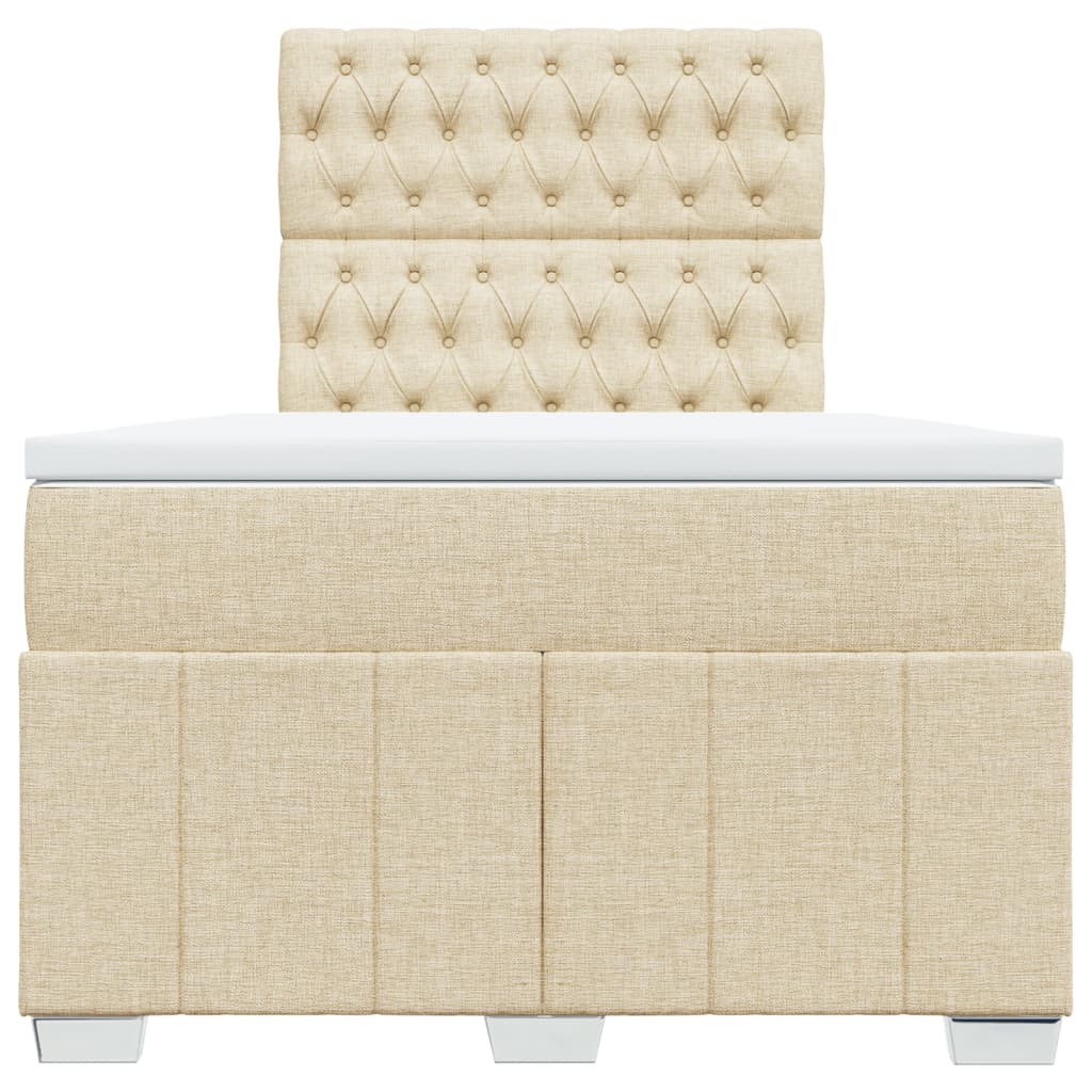 Κρεβάτι Boxspring με Στρώμα Κρεμ 120x190 εκ. Υφασμάτινο