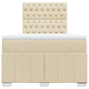 Κρεβάτι Boxspring με Στρώμα Κρεμ 120x190 εκ. Υφασμάτινο - Pakobazaar
