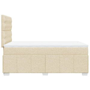 Κρεβάτι Boxspring με Στρώμα Κρεμ 120x190 εκ. Υφασμάτινο - Pakobazaar