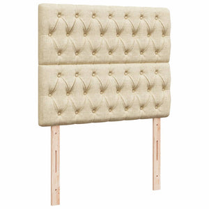 Κρεβάτι Boxspring με Στρώμα Κρεμ 120x190 εκ. Υφασμάτινο - Pakobazaar