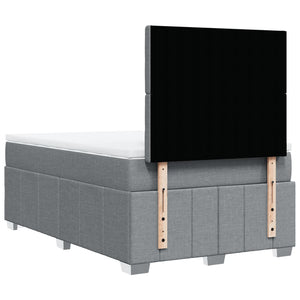 Κρεβάτι Boxspring με Στρώμα Ανοιχτό Γκρι 120x190 εκ. Υφασμάτινο - Pakobazaar