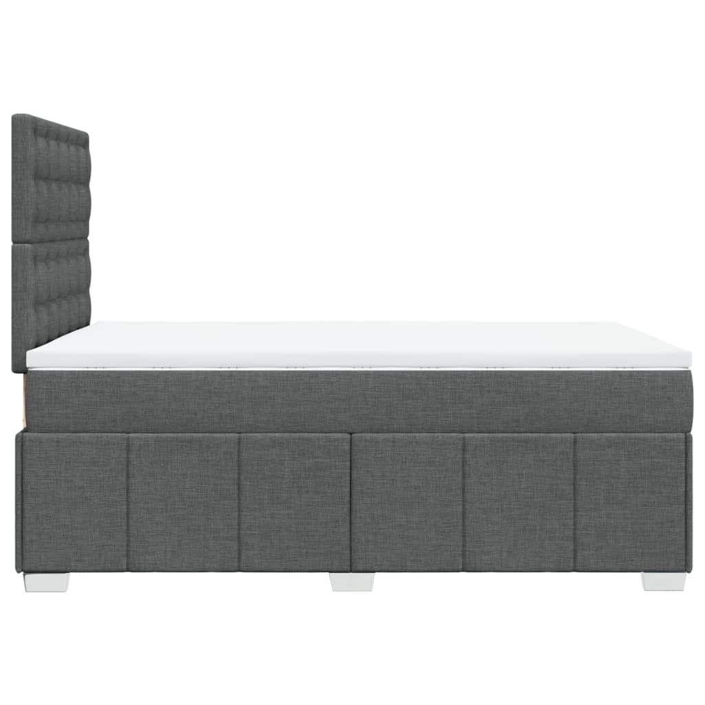 Κρεβάτι Boxspring με Στρώμα Σκούρο Γκρι 120x190 εκ Υφασμάτινο - Pakobazaar