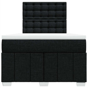 Κρεβάτι Boxspring με Στρώμα Μαύρο 120x190 εκ. Υφασμάτινο - Pakobazaar
