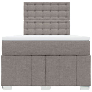 Κρεβάτι Boxspring με Στρώμα Taupe 120x190 εκ. Υφασμάτινο - Pakobazaar