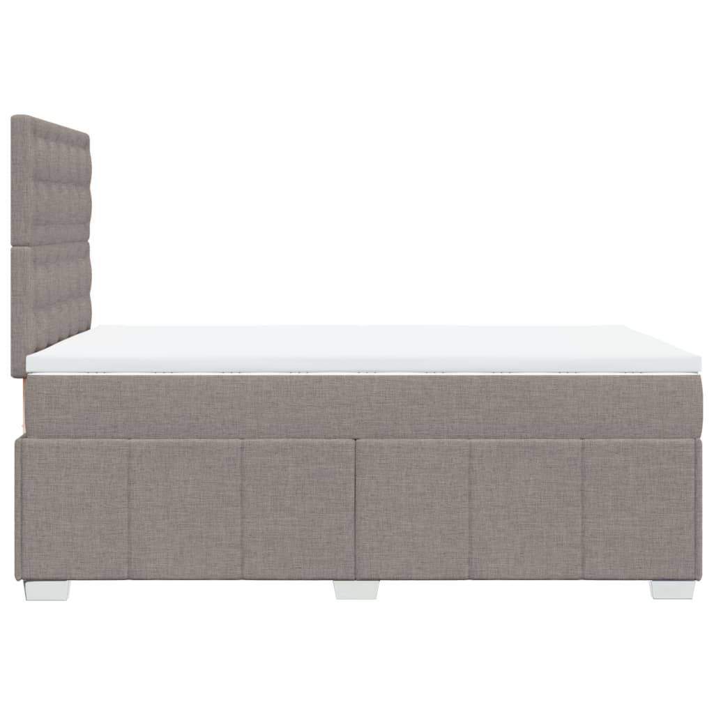 Κρεβάτι Boxspring με Στρώμα Taupe 120x190 εκ. Υφασμάτινο - Pakobazaar
