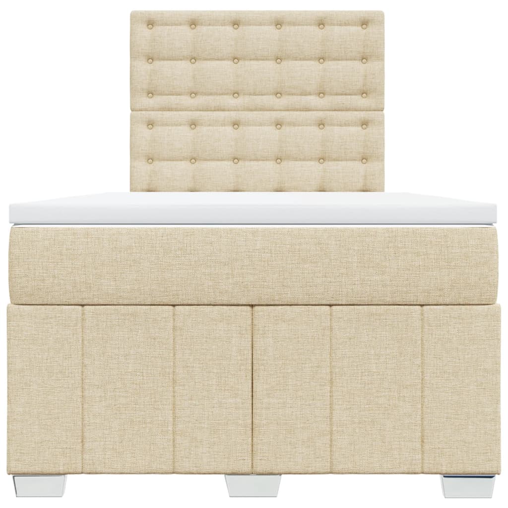 Κρεβάτι Boxspring με Στρώμα Κρεμ 120x190 εκ. Υφασμάτινο