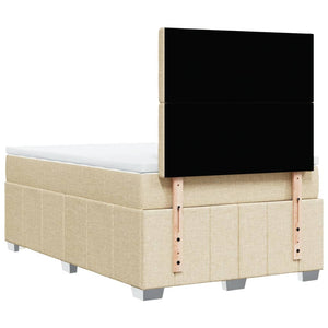 Κρεβάτι Boxspring με Στρώμα Κρεμ 120x190 εκ. Υφασμάτινο - Pakobazaar