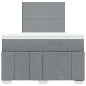 Κρεβάτι Boxspring με Στρώμα Ανοιχτό Γκρι 120x200 εκ. Υφασμάτινο - Pakobazaar