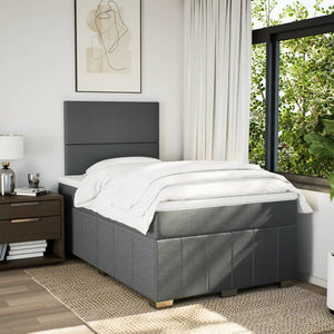 Κρεβάτι Boxspring με Στρώμα Σκούρο Γκρι 120x200 εκ. Υφασμάτινο - Pakobazaar