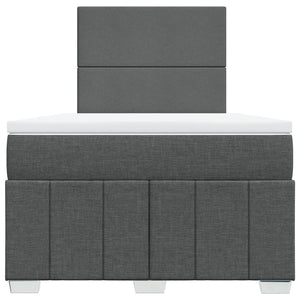 Κρεβάτι Boxspring με Στρώμα Σκούρο Γκρι 120x200 εκ. Υφασμάτινο - Pakobazaar