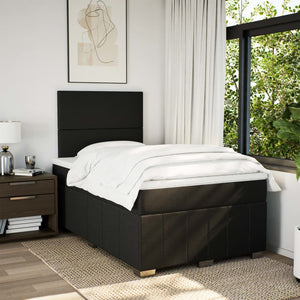 Κρεβάτι Boxspring με Στρώμα Μαύρο 120x200 εκ. Υφασμάτινο - Pakobazaar