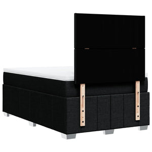 Κρεβάτι Boxspring με Στρώμα Μαύρο 120x200 εκ. Υφασμάτινο - Pakobazaar