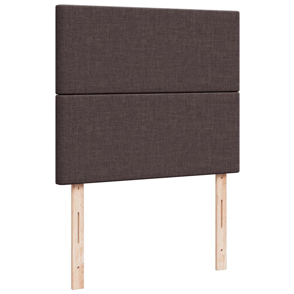 Κρεβάτι Boxspring με Στρώμα Σκούρο Καφέ 120x200 εκ. Υφασμάτινο - Pakobazaar