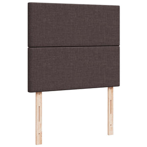 Κρεβάτι Boxspring με Στρώμα Σκούρο Καφέ 120x200 εκ. Υφασμάτινο - Pakobazaar