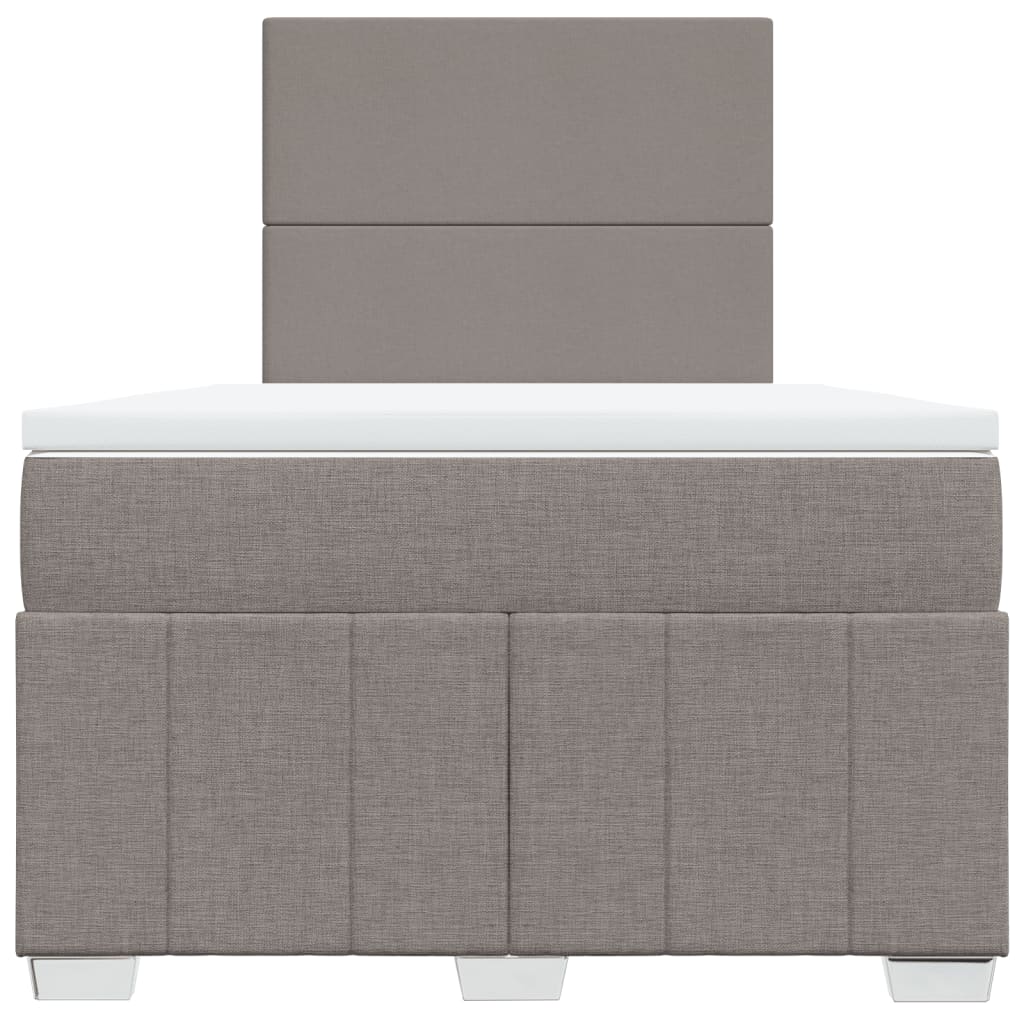 Κρεβάτι Boxspring με Στρώμα Taupe 120x200 εκ. Υφασμάτινο - Pakobazaar