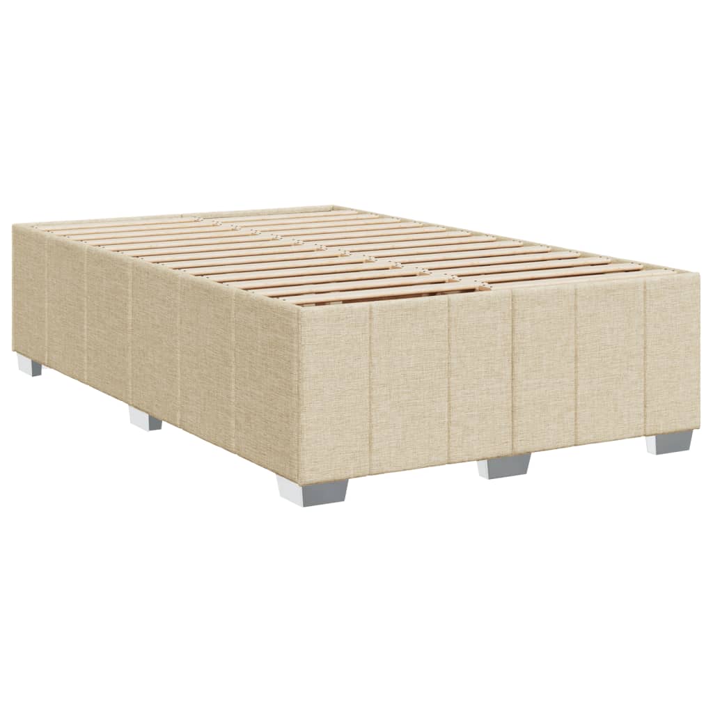 Κρεβάτι Boxspring με Στρώμα Κρεμ 120x200 εκ. Υφασμάτινο - Pakobazaar