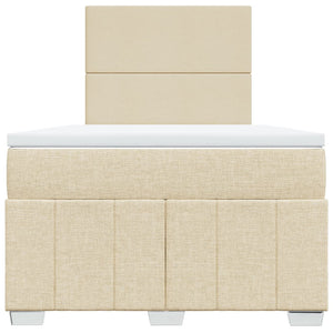 Κρεβάτι Boxspring με Στρώμα Κρεμ 120x200 εκ. Υφασμάτινο - Pakobazaar