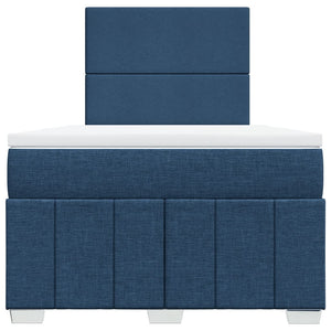Κρεβάτι Boxspring με Στρώμα Μπλε 120x200 εκ. Υφασμάτινο - Pakobazaar