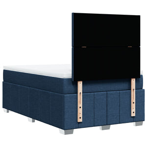 Κρεβάτι Boxspring με Στρώμα Μπλε 120x200 εκ. Υφασμάτινο - Pakobazaar