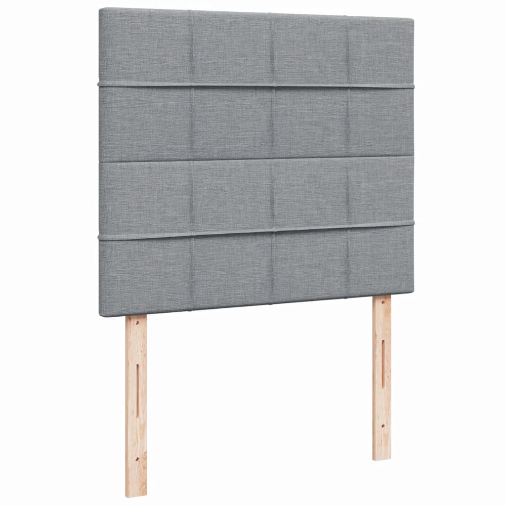 Κρεβάτι Boxspring με Στρώμα Ανοιχτό Γκρι 120x200 εκ. Υφασμάτινο - Pakobazaar