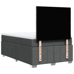 Κρεβάτι Boxspring με Στρώμα Σκούρο Γκρι 120x200 εκ. Υφασμάτινο - Pakobazaar