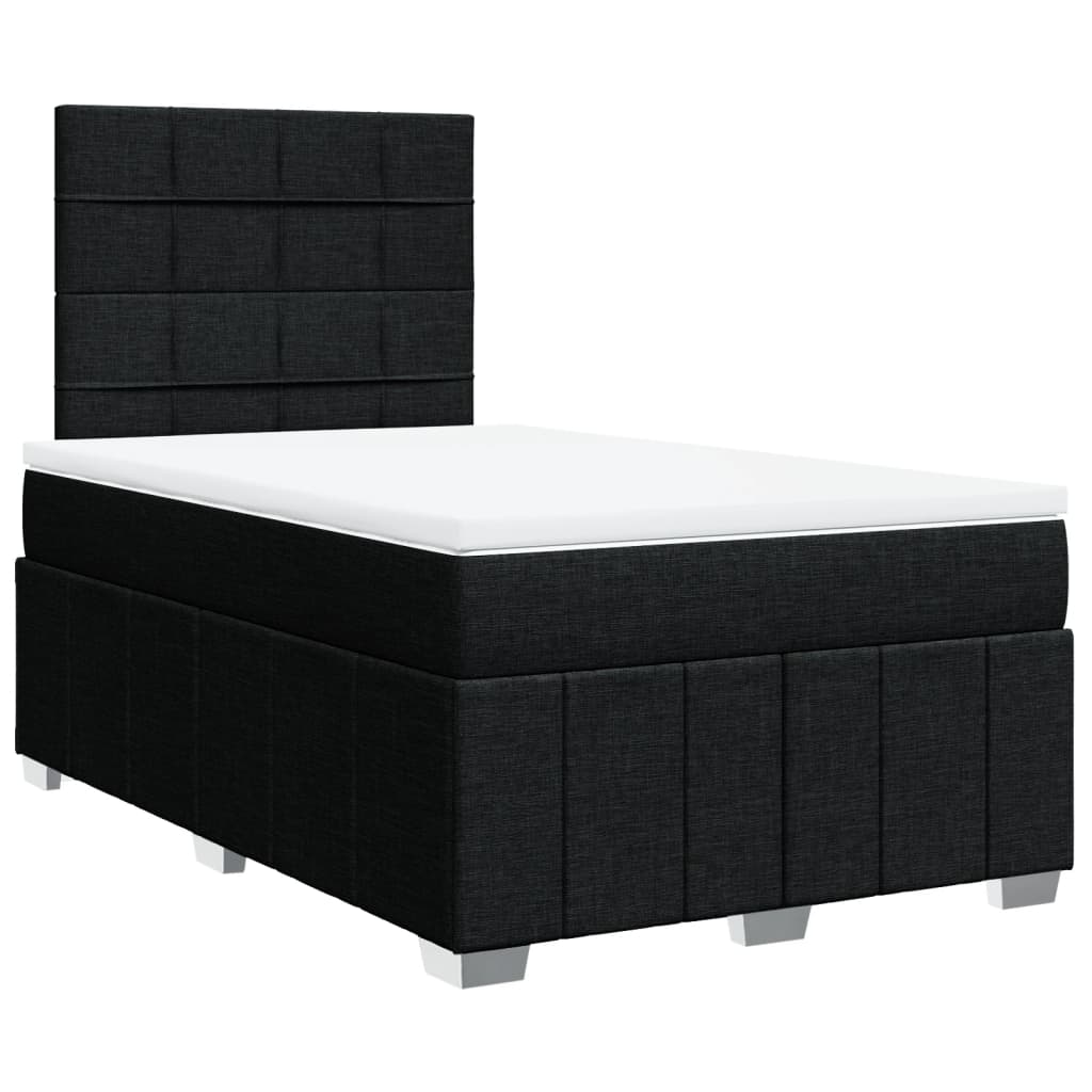 Κρεβάτι Boxspring με Στρώμα Μαύρο 120x200 εκ. Υφασμάτινο - Pakobazaar