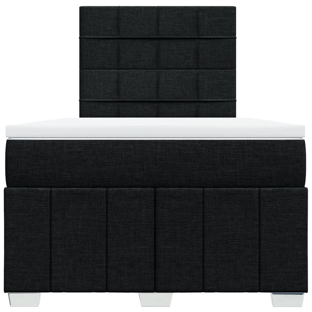 Κρεβάτι Boxspring με Στρώμα Μαύρο 120x200 εκ. Υφασμάτινο - Pakobazaar