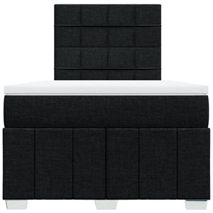 Κρεβάτι Boxspring με Στρώμα Μαύρο 120x200 εκ. Υφασμάτινο - Pakobazaar