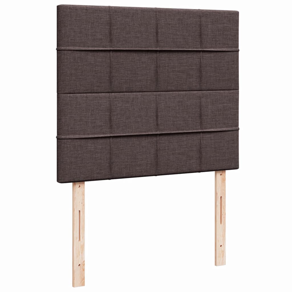 Κρεβάτι Boxspring με Στρώμα Σκούρο Καφέ 120x200 εκ. Υφασμάτινο - Pakobazaar