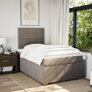 Κρεβάτι Boxspring με Στρώμα Taupe 120x200 εκ. Υφασμάτινο - Pakobazaar