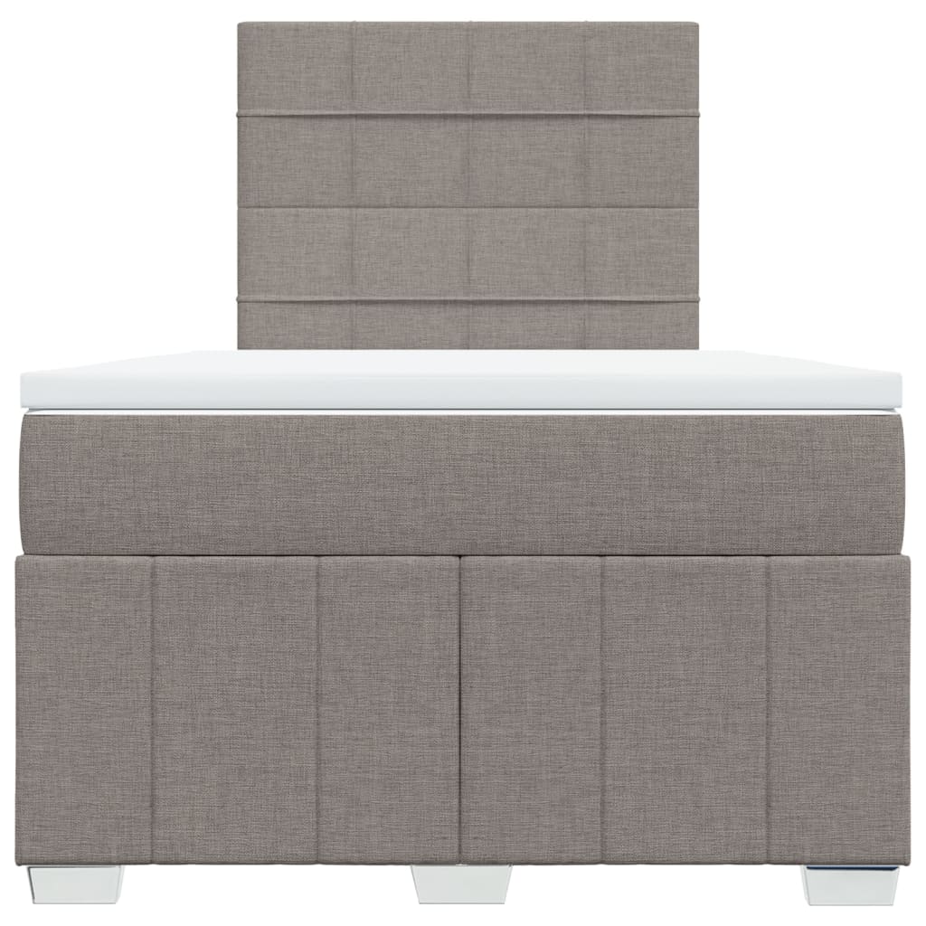 Κρεβάτι Boxspring με Στρώμα Taupe 120x200 εκ. Υφασμάτινο - Pakobazaar