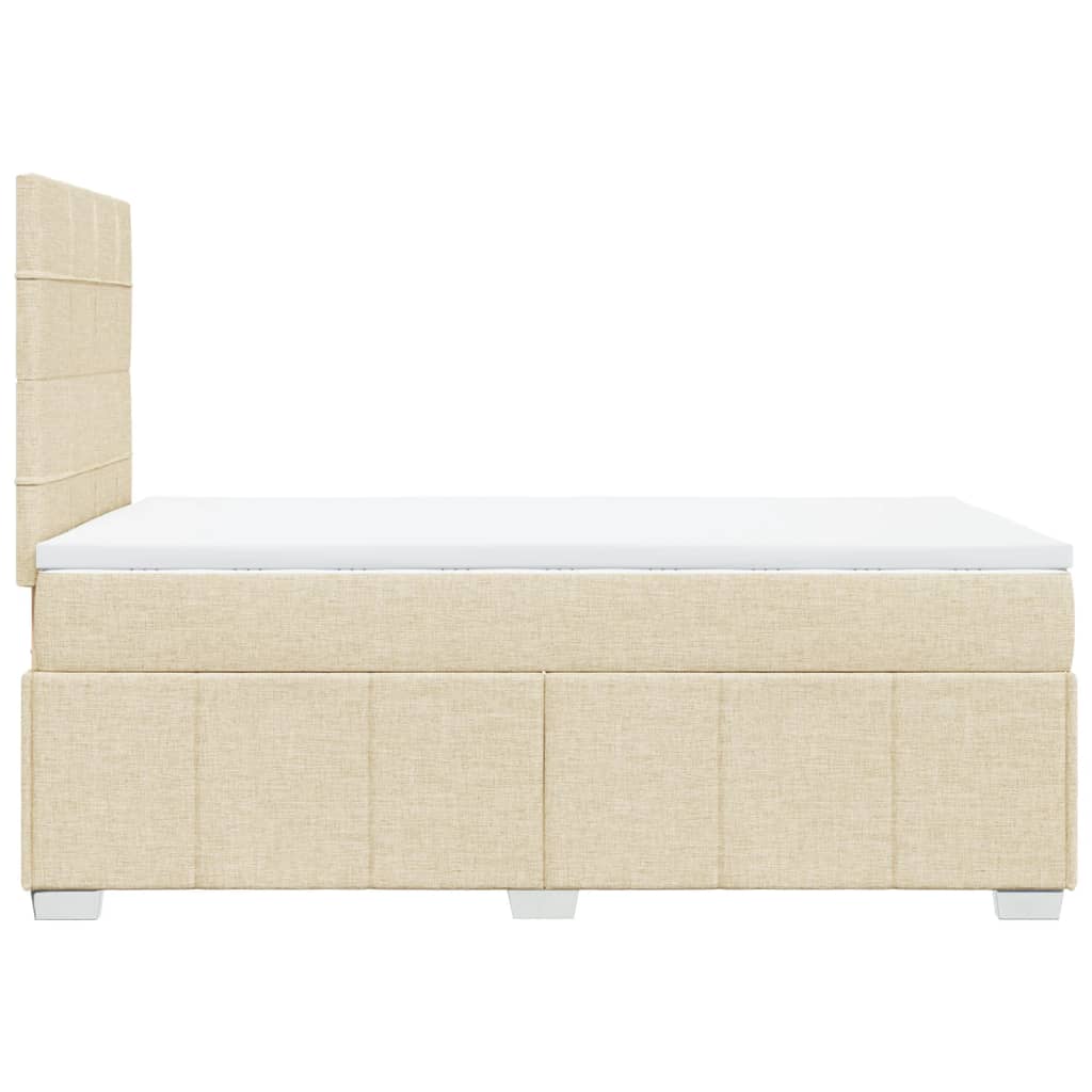 Κρεβάτι Boxspring με Στρώμα Κρεμ 120x200 εκ. Υφασμάτινο - Pakobazaar