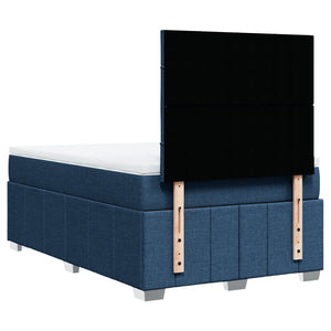 Κρεβάτι Boxspring με Στρώμα Μπλε 120x200 εκ. Υφασμάτινο
