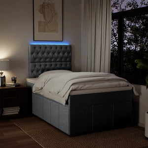 Κρεβάτι Boxspring με Στρώμα Ανοιχτό Γκρι 120x200 εκ. Υφασμάτινο - Pakobazaar