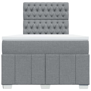 Κρεβάτι Boxspring με Στρώμα Ανοιχτό Γκρι 120x200 εκ. Υφασμάτινο - Pakobazaar