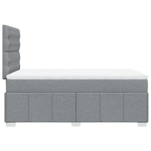 Κρεβάτι Boxspring με Στρώμα Ανοιχτό Γκρι 120x200 εκ. Υφασμάτινο - Pakobazaar