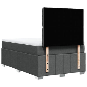 Κρεβάτι Boxspring με Στρώμα Σκούρο Γκρι 120x200 εκ. Υφασμάτινο - Pakobazaar