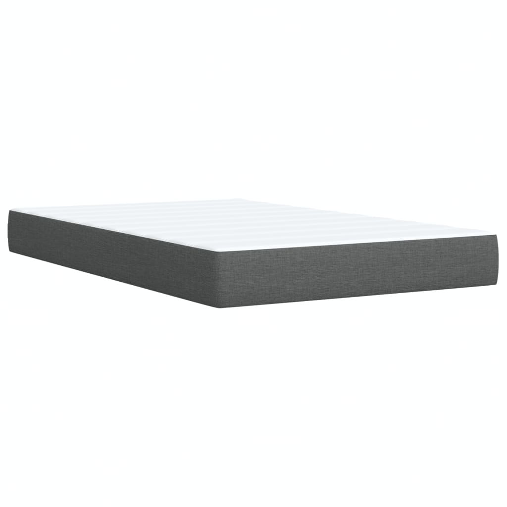Κρεβάτι Boxspring με Στρώμα Σκούρο Γκρι 120x200 εκ. Υφασμάτινο - Pakobazaar