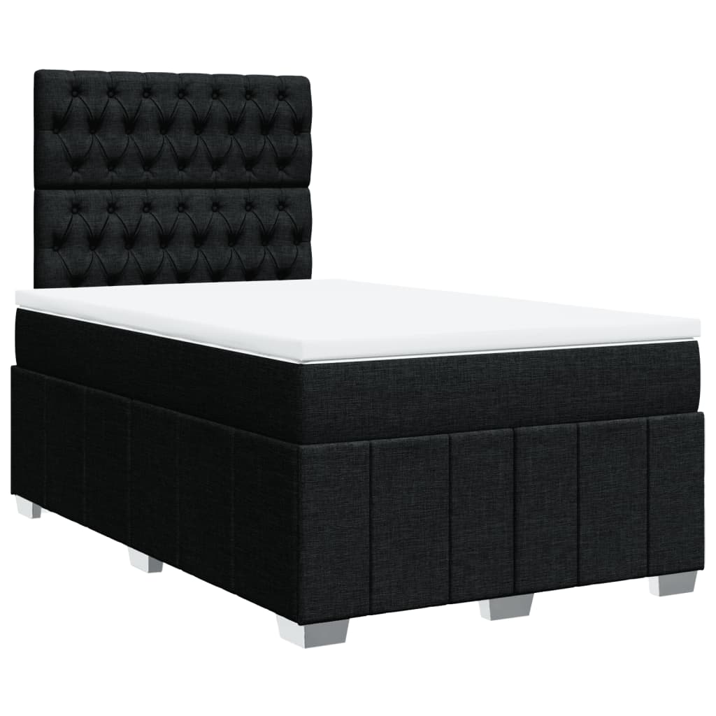 Κρεβάτι Boxspring με Στρώμα Μαύρο 120x200 εκ. Υφασμάτινο - Pakobazaar