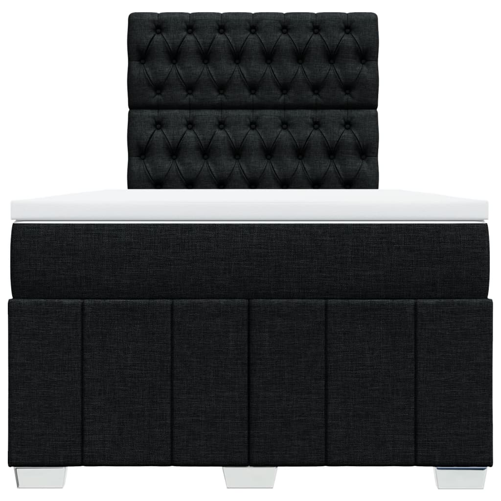 Κρεβάτι Boxspring με Στρώμα Μαύρο 120x200 εκ. Υφασμάτινο - Pakobazaar