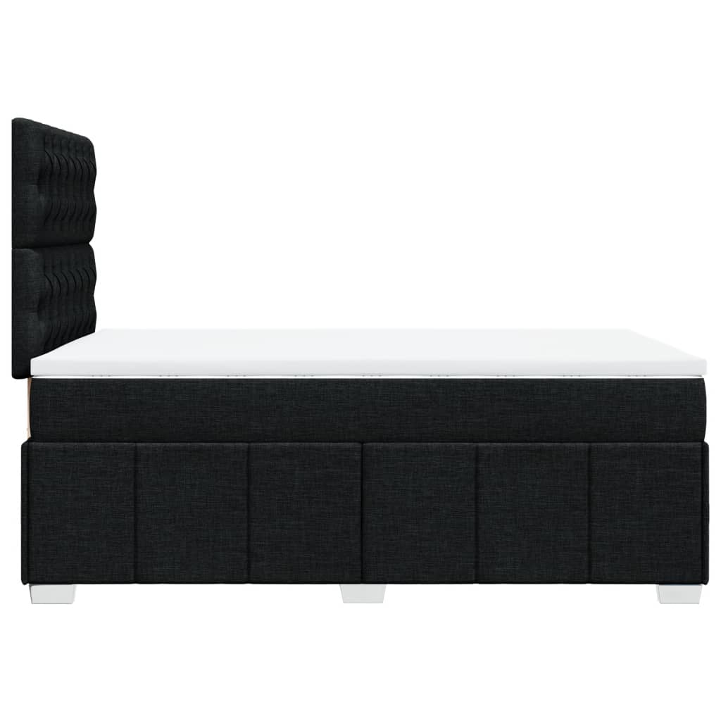 Κρεβάτι Boxspring με Στρώμα Μαύρο 120x200 εκ. Υφασμάτινο - Pakobazaar