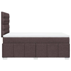 Κρεβάτι Boxspring με Στρώμα Σκούρο Καφέ 120x200 εκ. Υφασμάτινο - Pakobazaar
